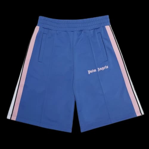 Palm Angels Logo Print Track Shorts 'Blue/Pink'