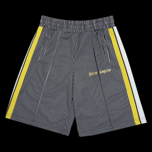 Palm Angels Logo Print Striped Track Short 'Black/White'