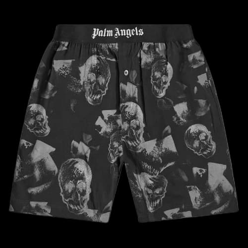 Palm Angels Skulls Print Easy Shorts 'Black/White'