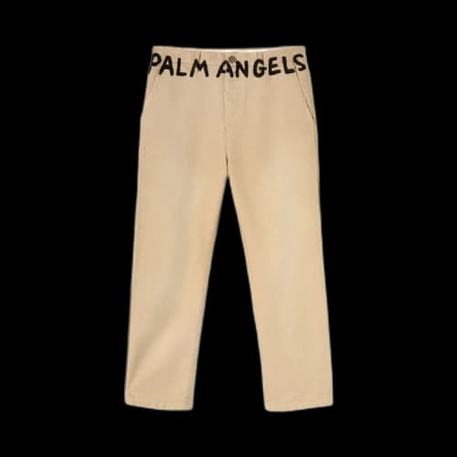 Palm Angels Seasonal Logo Chinos Pants Beige/Black