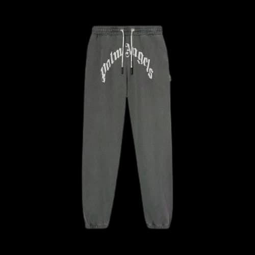 Palm Angels GD Curved Logo Sweatpants 'Black/White'