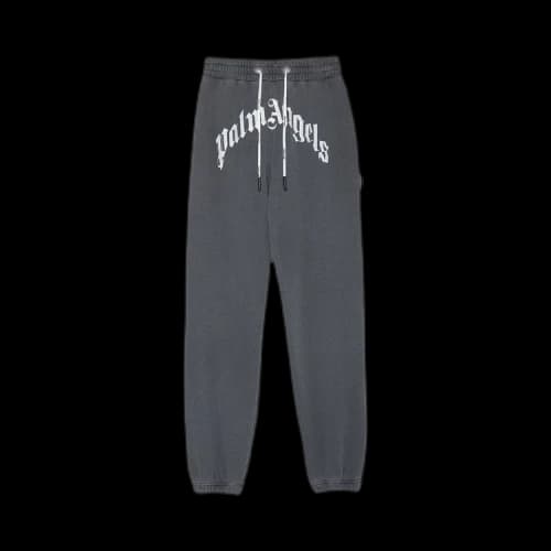 Palm Angels Gd Curved Logo Sweatpants 'Black/White'