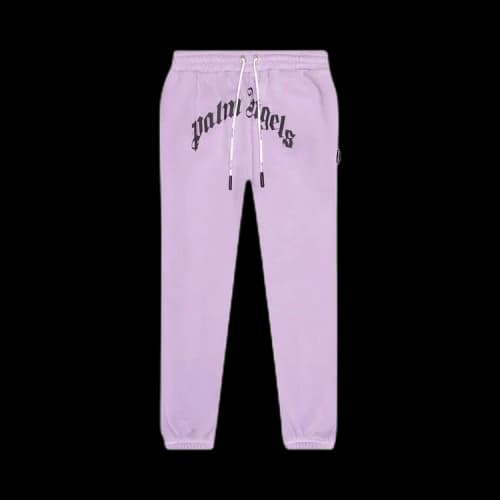 Palm Angels GD Curved Logo Sweatpants 'Lilac/White'