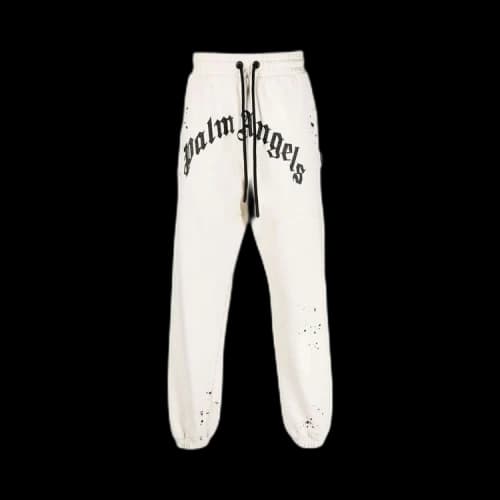 Palm Angels GD Glittered Logo Sweatpants 'Off White'