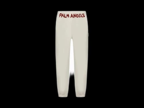 Palm Angels Logo-Printed Elasticated Waist Track Pants White/Red