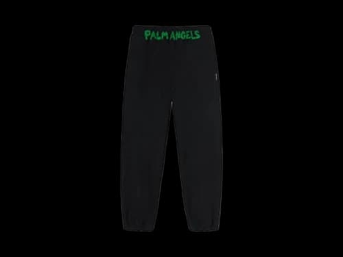 Palm Angels Logo-Printed Elasticated Waist Track Pants Black/Green