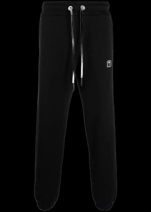 Palm Angels Logo Patch Drawstring Track Pants Black/White