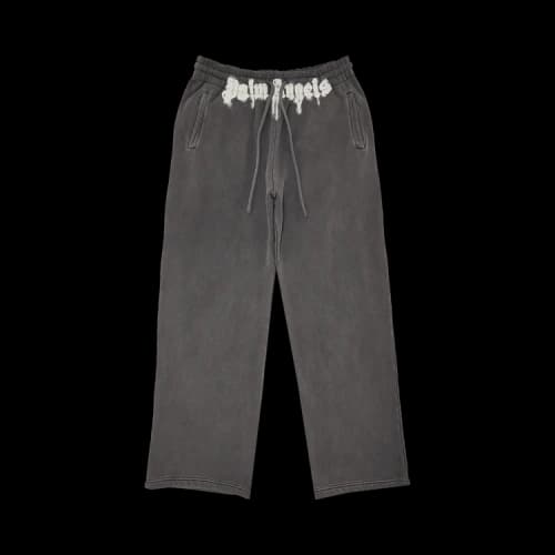 Palm Angels Waist Logo Sweatpants 'Dark Grey/Off White'