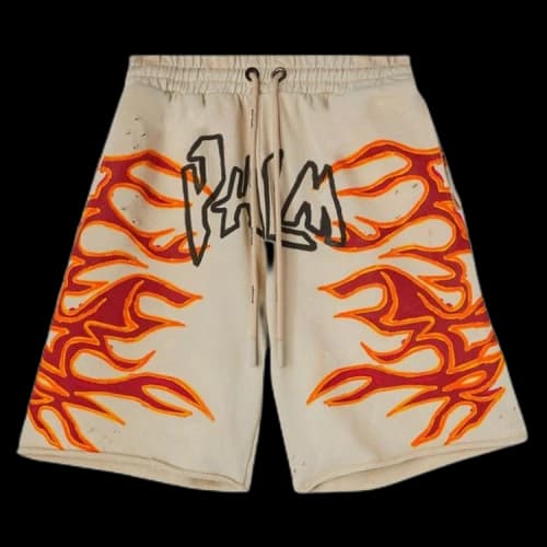 Palm Angels GD Graffiti Flames Sweatshort 'Off White'