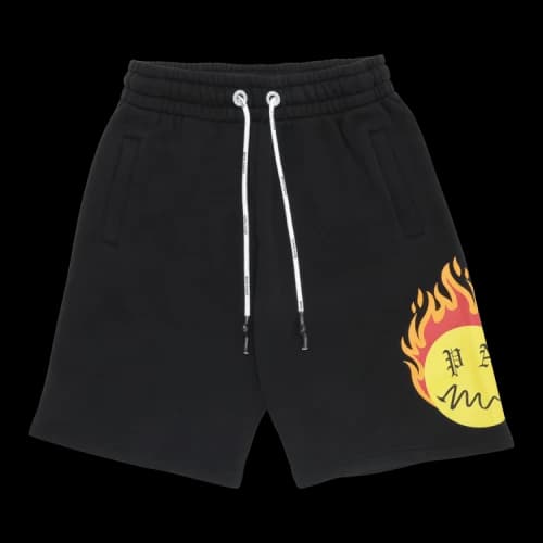 Palm Angels Burning Head Track Shorts Black