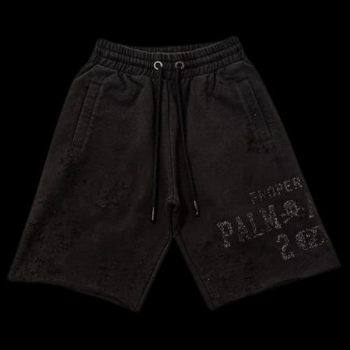 Palm Angels Lurex Logo Sweatshorts 'Black'
