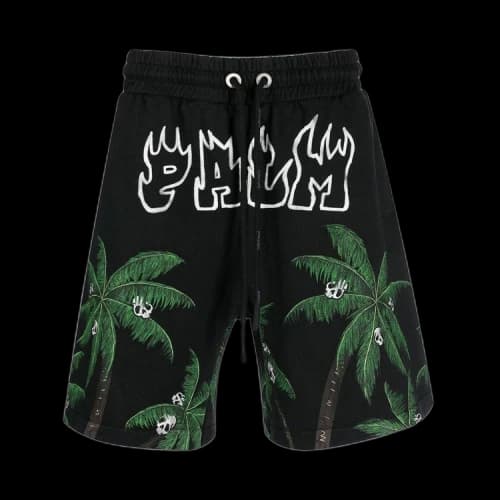 Palm Angels Palms & Skull Vintage Sweatshorts Black/Green