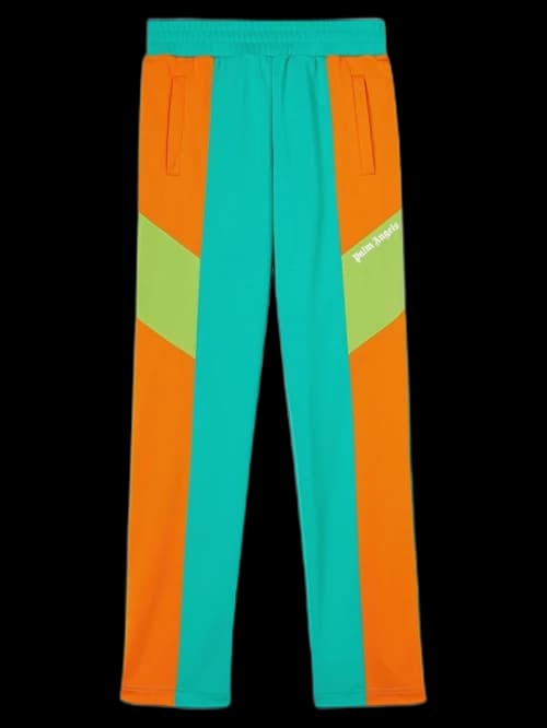 Palm Angels Colorblock Track Pants Forest Green/Orange/Lime Green