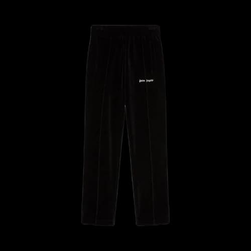 Palm Angels Velvet Track Pants 'Black/White'