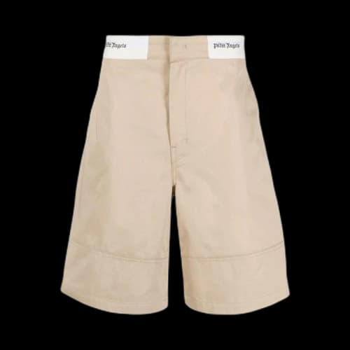 Palm Angels Sartorial Waistband Shorts Beige