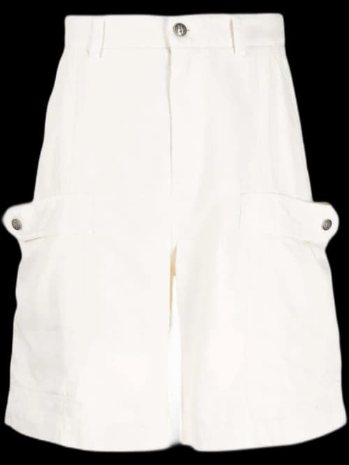 Palm Angels Lyocell-Cotton Blend Cargo Shorts Off White