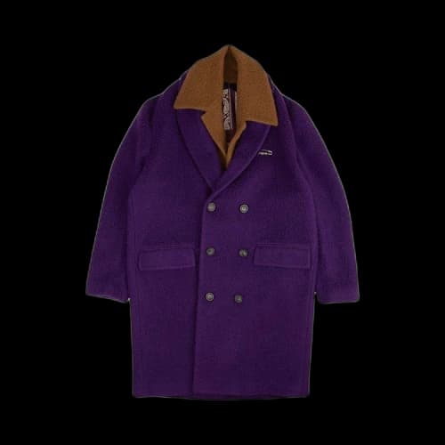 Palm Angels Double Breasted Fuzzy Brown Vest Coat 'Purple'