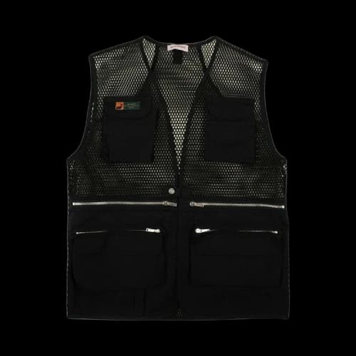 Palm Angels Multipocket Mesh Fabric Vest Black