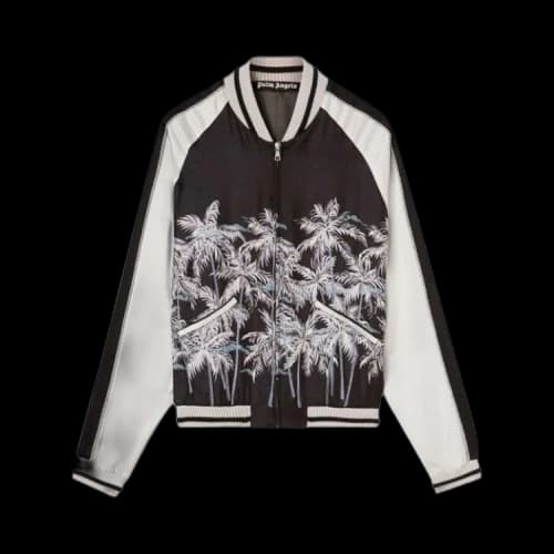 Palm Angels Allover Palms Souvenir Jacket 'Black/White'