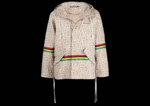 Palm Angels Monogram Jacquard Hooded Jacket Brown