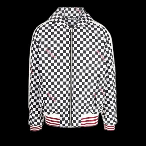 Palm Angels Damier Puffed Hooded Jacket Black/Red
