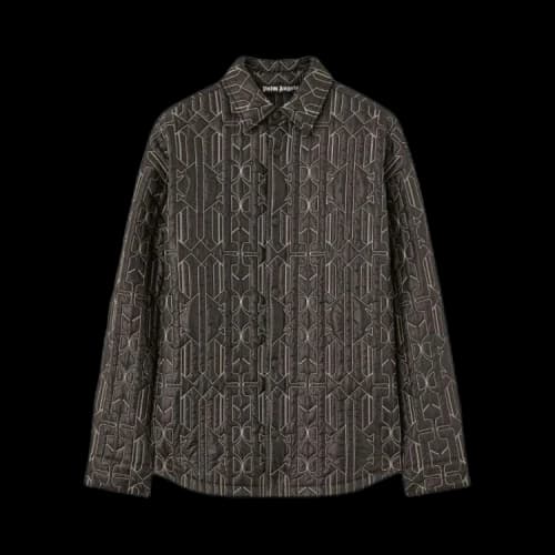 Palm Angels All Monogram Quilted Dover Jacket 'Anthracite'