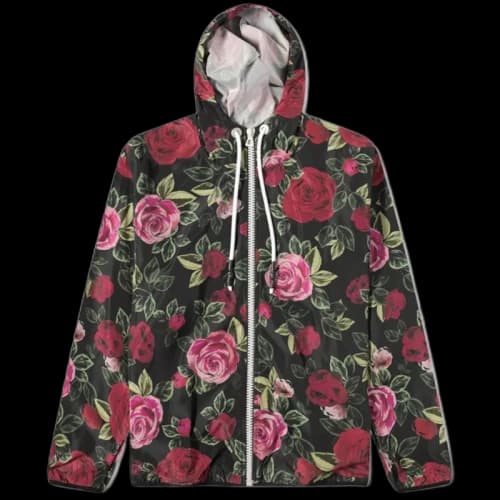 Palm Angels x END Rose Allover Windbreaker Jacket Black Red