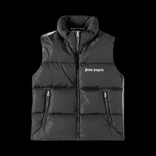 Palm Angels Logo Printed Padded Gilet Black/White