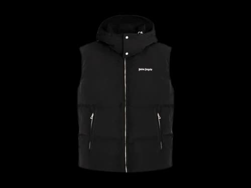 Palm Angels Puffed Hodded Vest Black/White