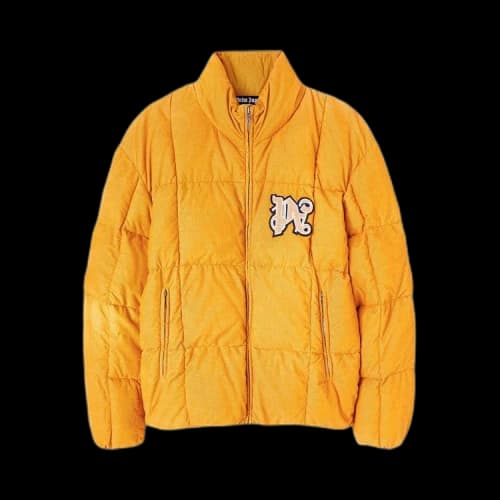 Palm Angels Monogram Corduroy Down Jacket 'Light Orange'