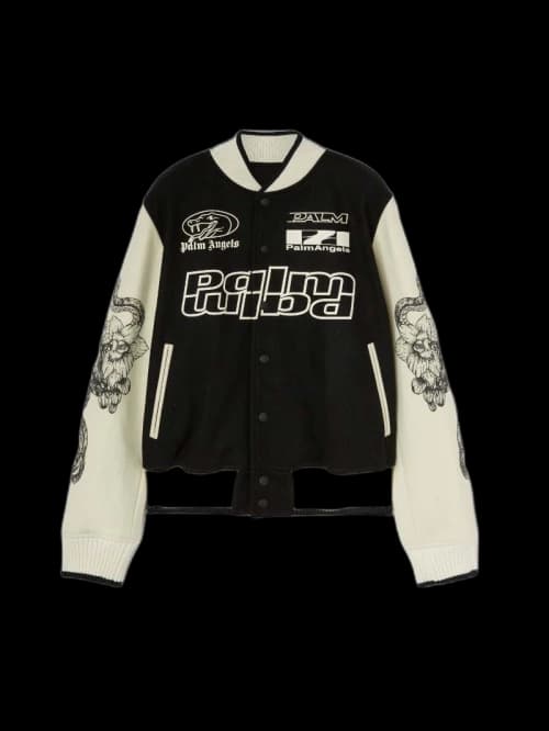 Palm Angels Lunar New Year Varsity Jacket Black/Off White