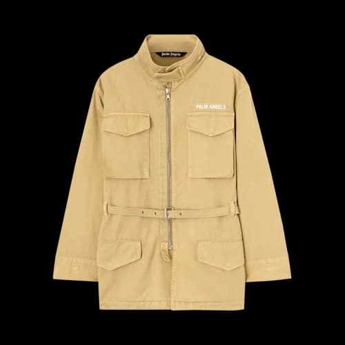 Palm Angels Logo Print Field Jacket 'Beige Brown'