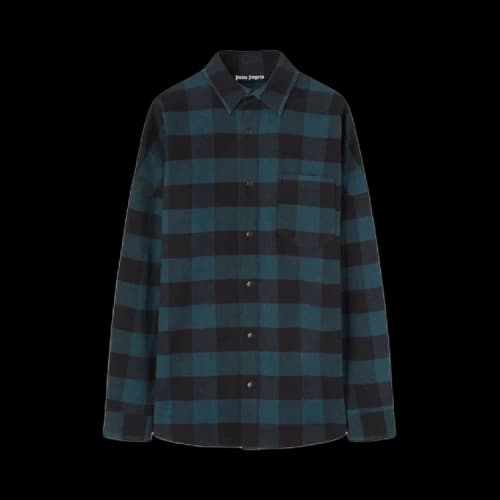 Palm Angels Classic Logo Overshirt Green/White