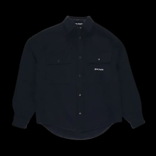 Palm Angels Black Logo Overshirt 'Black'