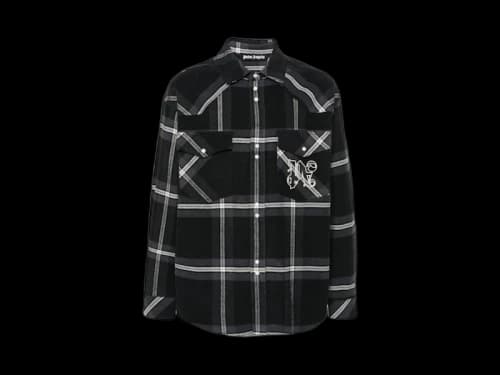Palm Angels Monogram Check Overshirt Black
