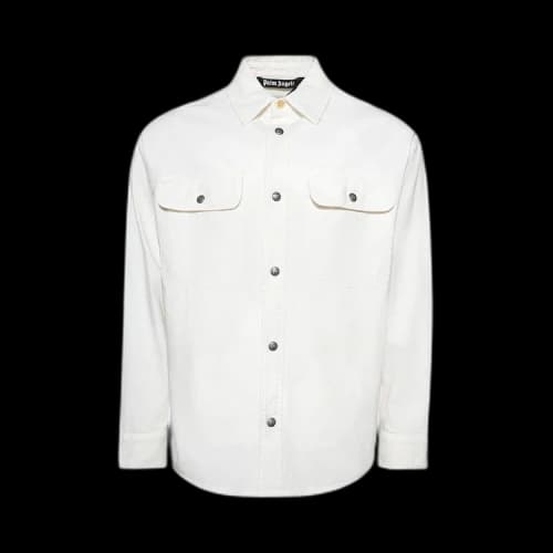 Palm Angels Monogram Embroidery Overshirt 'Off White'