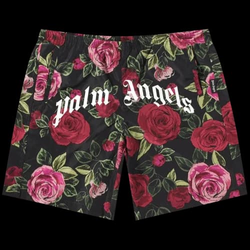 Palm Angels x END Allover Rose Swim Shorts Red