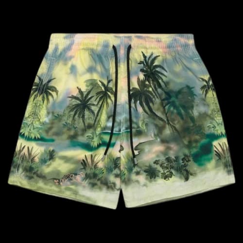 Palm Angels x Vilebrequin Palm Tree Scene Swimshorts 'Green'