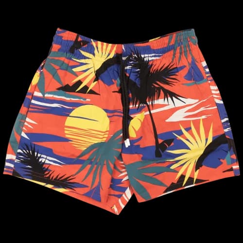 Palm Angels x Vilebrequin Hawaiian Swim Shorts Red/Yellow