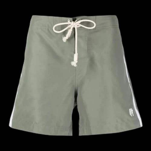 Palm Angels Logo-embroidered Side Stripe Swim Shorts Military Green
