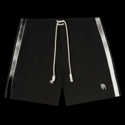 Palm Angels PA Monogram Embroidered Swim Shorts Black/White