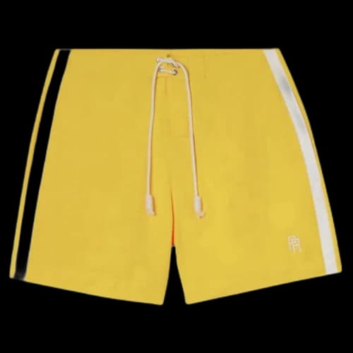 Palm Angels PA Monogram Embroidered Swim Shorts Yellow/White