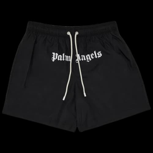 Palm Angels Logo Swim Shorts Black/White