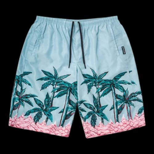 Palm Angels Palms Row Long Swimshorts 'Light Blue'