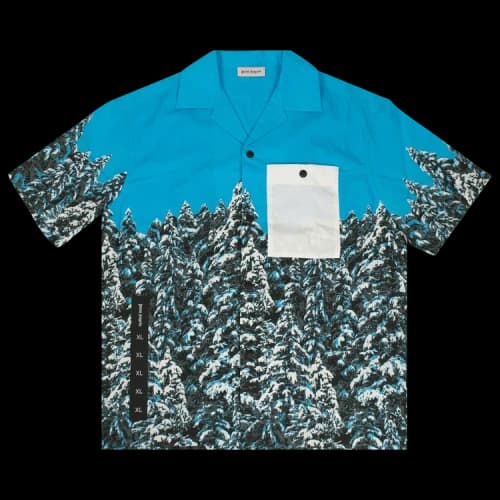 Palm Angels Short Sleeve Pines Hawaii Print Shirt 'Blue'