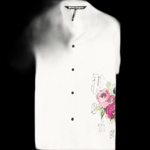 Palm Angels x END Big Rose Bowling Shirt White