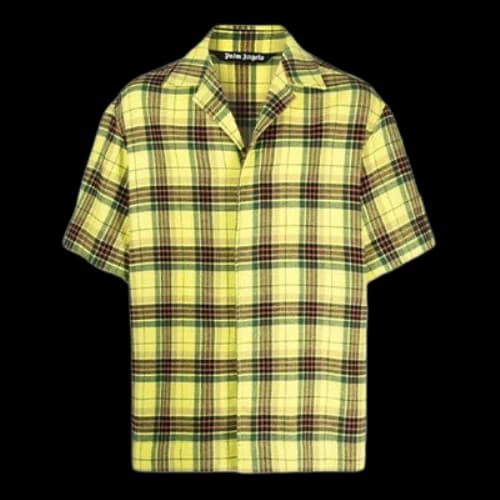 Palm Angels Curved Logo Vacation Shirt 'Yellow Brown'