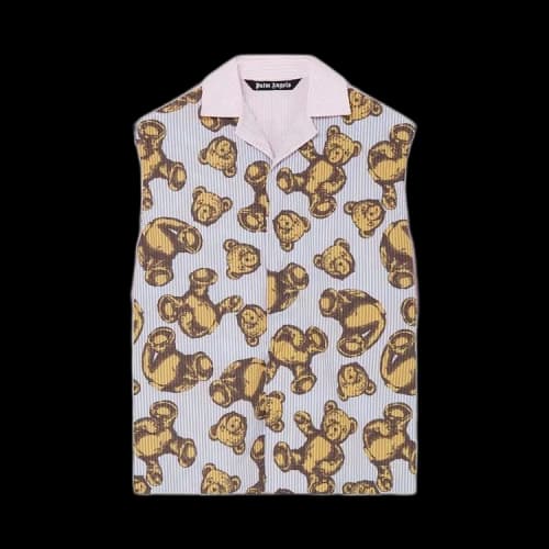 Palm Angels Bears Bowling Shirt Light Blue