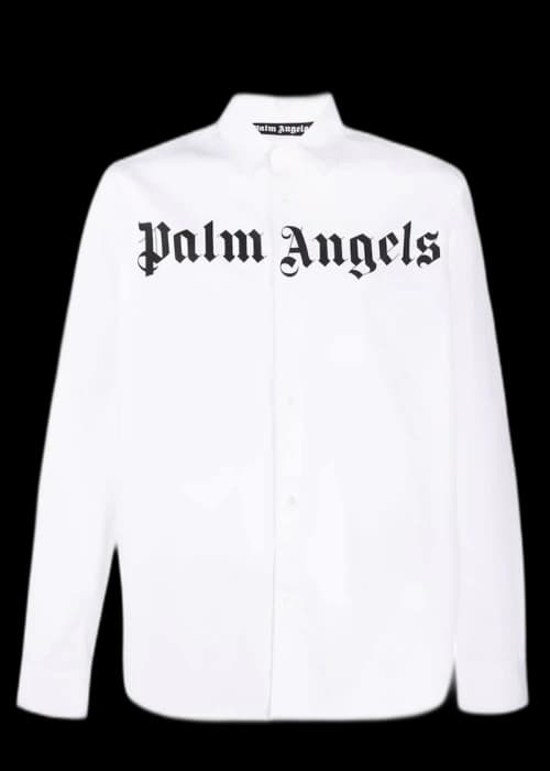 Palm Angels Classic Logo Cotton Poplin Shirt White