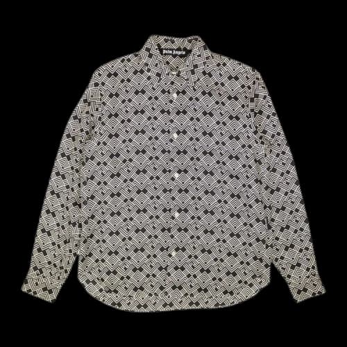Palm Angels Monogram Button Down Shirt 'Black'